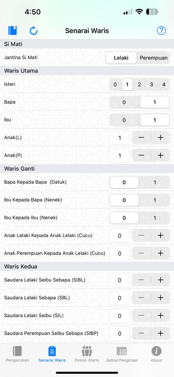 Faraid Calculator | Kalkulator Faraid Harta Pusaka