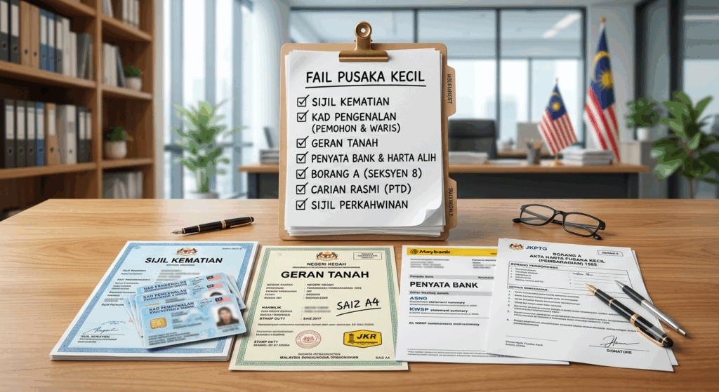 Checklist dokumen yang diperlukan untuk permohonan pusaka kecil