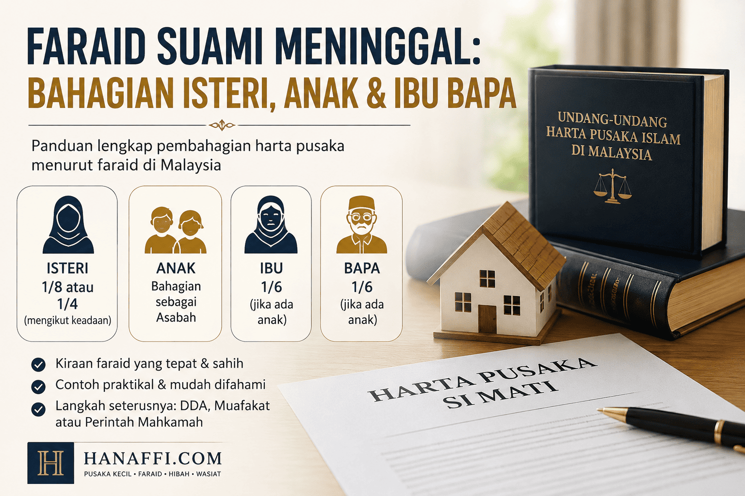 Balu dan keluarga menyemak bahagian faraid selepas suami meninggal