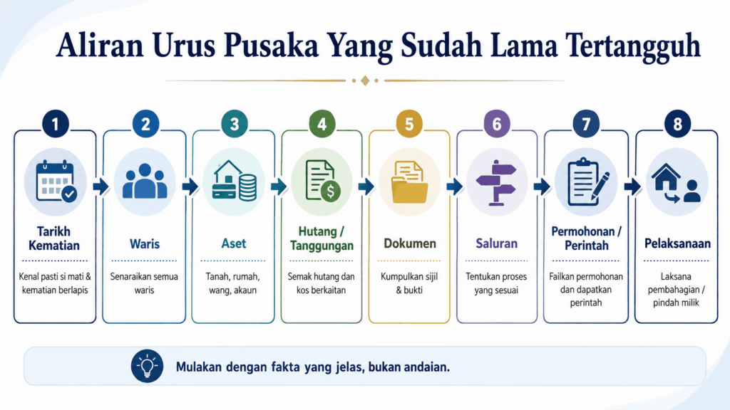 Aliran langkah mengurus harta pusaka yang sudah lama tertangguh