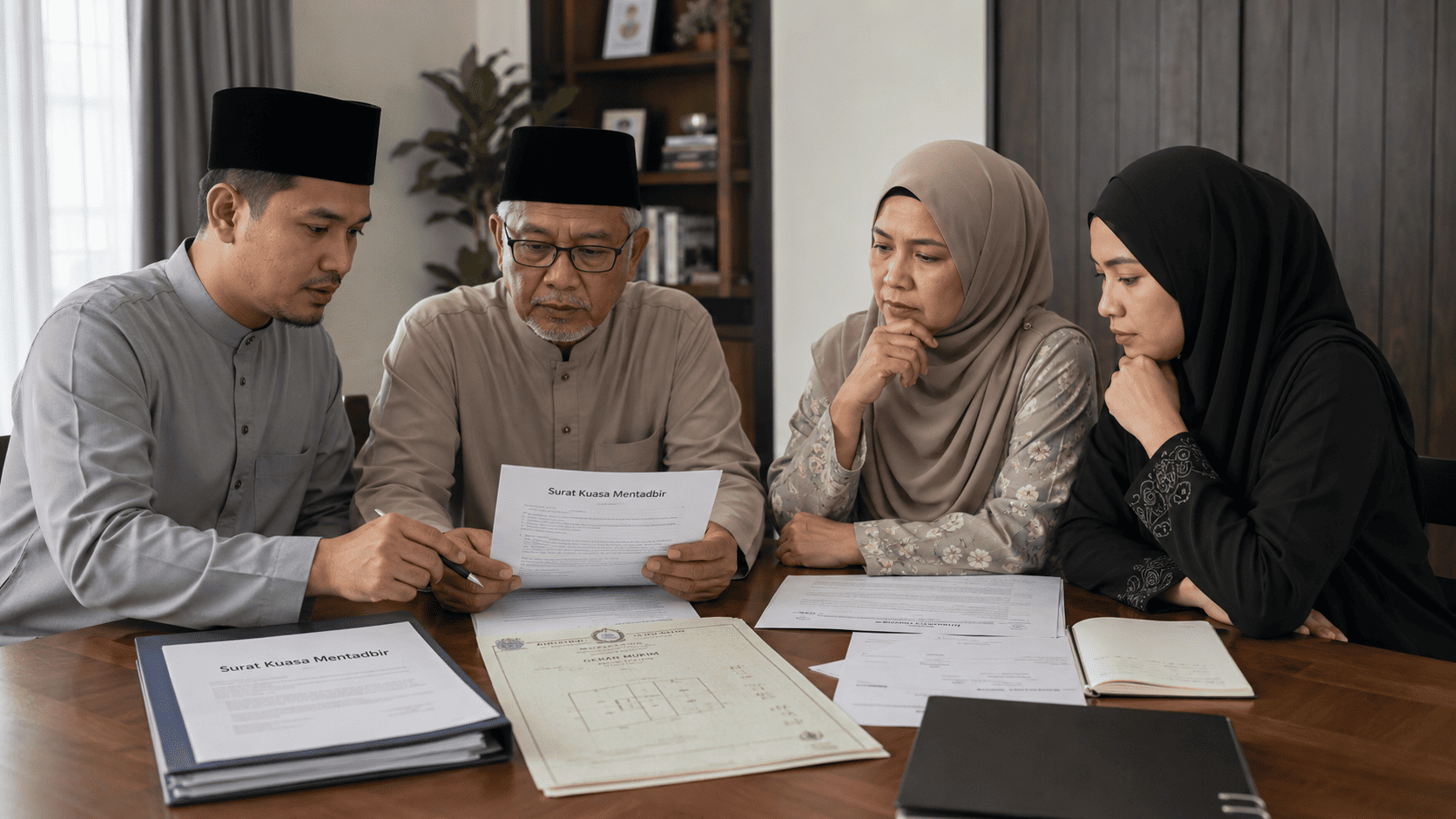 Waris menyemak dokumen selepas pentadbir harta pusaka meninggal dunia