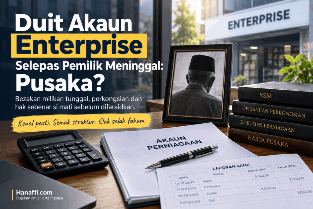 Duit akaun Enterprise selepas pemilik meninggal dan status harta pusaka