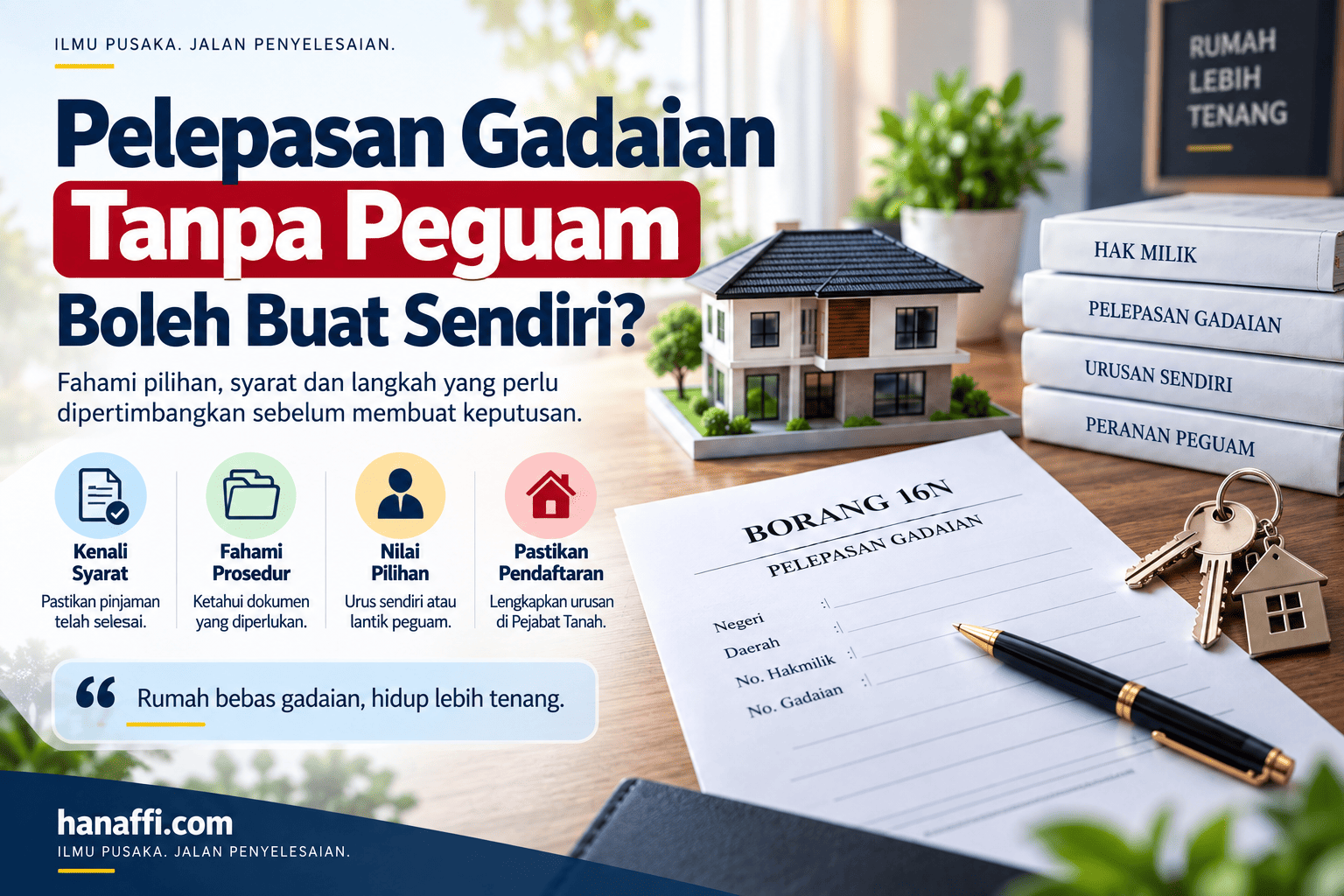 Pemilik rumah membandingkan pilihan urus sendiri atau lantik peguam untuk pelepasan gadaian